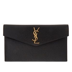 Saint Laurent Monogram Calf Skin Envelope Clutch